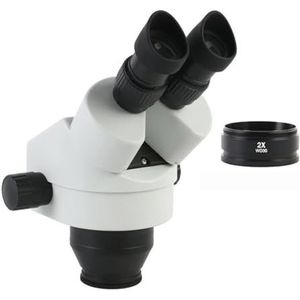 Microscoop Accessoires Kit Binoculaire Microscoop Vergroting Continue Zoom 7X-45X 90X Stereo Microscoop Hoofd WF10X/20mm Oculair Voor Telefoon Reparatie Microscoop Slides (Kleur: Met 2.0X Lens,