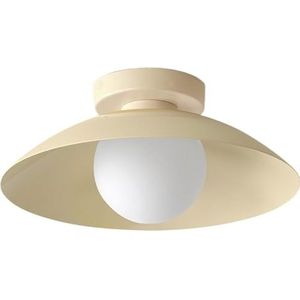 LONGDU Crèmekleurige creatieve plafondlamp, warme en minimalistische plafondlamp, ijzeren lampenkap semi-inbouw plafondlamp, for slaapkamer trappen hotel woonkamer keuken hal(Color:Beige)