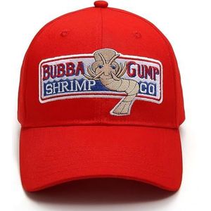 Himozoo Bubba Gump Baseball Cap Verstelbare Garnalen Co. Geborduurde Forest Gump Kostuum Hoeden, Rood*, Eén Maat