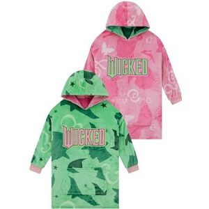 WICKED Omkeerbare Dames Dekenhoodie, Dames Oversized Hoodie Met Capuchon Elphaba En Glinda, Meerkleurig, Eén Maat
