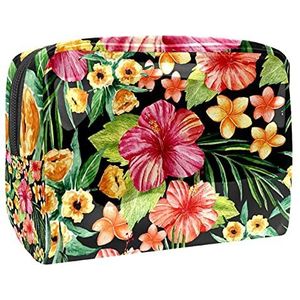 Gele Vogels Make-up Bag Rits Pouch Travel Cosmetische Organizer voor Vrouwen en Meisjes, Multi kleuren 05, 18.5x7.5x13cm/7.3x3x5.1in, Schoonheidskoffer