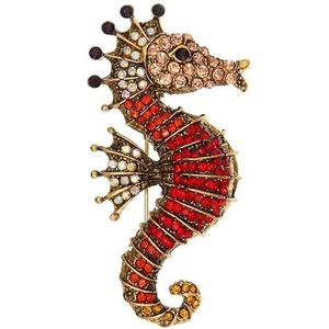 Fako Bijoux® - Broche - Zeepaardje - 58x30mm - Rood