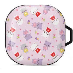 Kittens afbeelding oordopjes hoesje compatibel met Samsung hard shell beschermhoes zwart-stijl