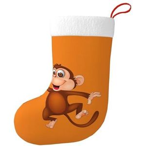 Aubnva Aap Print Kerst Kous 17.7 inch Feestelijke Decor Voor Xmas Familie Bijeenkomsten Party Gunsten