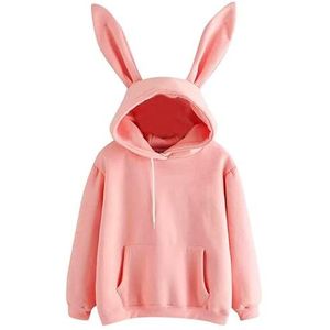 Lovely Bunny Hoodie Met Lange Oren Voor Tienermeisjes 2023 Streetwear Koreaanse Mode Pullover Sweatshirts Blackpink Hoodie Sweat Jacket Vrouwen Vrouwen Hoodie Kawaii Kleding Y2k Kleding