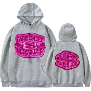 SKALSDVXC Sexyy Rode Merch In Sexyy We Trust Hoodies Lange Mouw Cash Logo Sweatshirt Pak Unisex, Grijs, 3XL