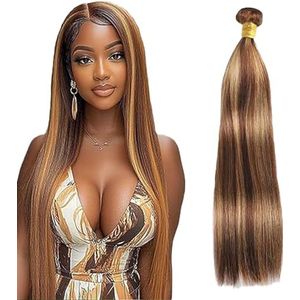 Lakaisa Straight Human Hair Bundles Blonde 100% Unprocessed Brazilian Remy Hair P427 Highlight Real Hair Extensions Sew in Hair 1 Bundle No Smell for Woman 24 Inch