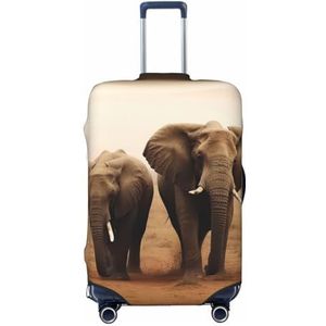 VducK Reisbagage Cover Wilde Dieren Olifanten Koffer Covers voor Bagage Mode Koffer Protector Past 18-32 inch Bagage, Zwart, XL, Bagage Set