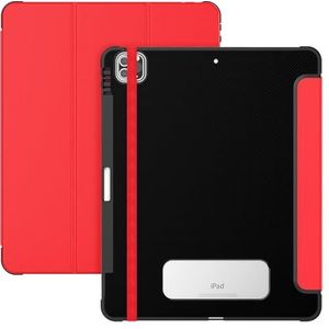 Hoes, Carbon Fiber Textures Tri-Fold Smart Tablet Case Compatibel met iPad Pro 12,9 inch (2018/2020/2021/2022), Meerdere kijkhoeken Stand Hard Shell Folio Case Cover, Auto Sleep/Wake (Color : Rosso)