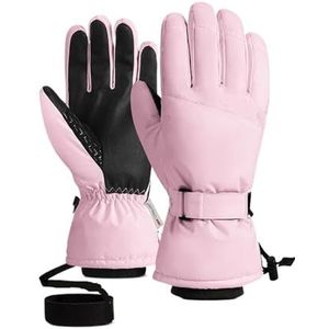 Ski-handschoenen Heren Dames Skihandschoenen Ultralichte Waterdichte Winterwarme Handschoenen Snowboardhandschoenen Motorrijden Sneeuw Winddichte Handschoenen Voor fietsen skiën werken (Color : Pink