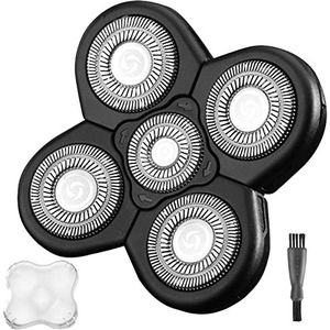 WAHFOX Universele 5 Blades Scheerapparaat Hoofd Voor Hoofd Scheerapparaat Vervanging Hoofden 5D Mannen Elektrische Scheerapparaat Vervanging Hoofden Voor Kale Mannen 5 Hoofden Scheermesjes Nat en