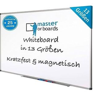 MOB Professioneel whiteboard magneetbord - 240 x 120 cm - geëmailleerd, aluminium frame, magnetisch - voor kantoor, commercieel en privégebruik