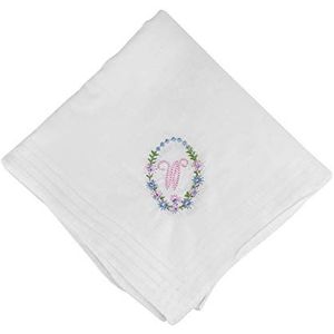 13 Pack Bakers Dozen Womens/Dames Witte Zakdoeken Met Initiële Borduurwerk, 100% Katoen, Letter W