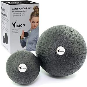 Vision Massaballenset, 6 + 10 cm, milieuvriendelijk en duurzaam materiaal, zelfmassage voor fascia, spanning verlichten, triggerpoint-therapie, snelle regeneratie, aanbevolen door professionals
