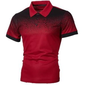 LQHYDMS T-shirts Mannen Mannen Shirt Tennis Shirt Dot Grafische Plus Size Print Korte Mouw Dagelijkse Tops Basic Streetwear Golf Shirt Kraag Business, Rood B, S