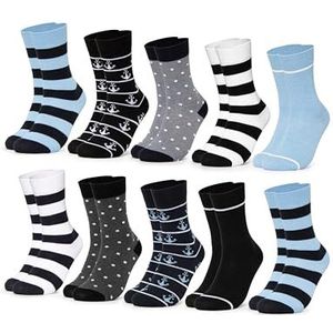 Occulto - Lotte - Dames Sokken - Blauw - Pak van 10