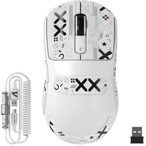 MAMBASNAKE ATTACK SHARK X3MAX 49g SUPERLIGHT muis, PixArt PAW3950 Gaming Sensor, 6 instelbare DPI tot 420000, BT/2.4G draadloze/bedrade gamingmuis, 100 m klikken optische microschakelaars, voor