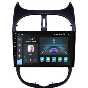 Android 14 GPS Navigation Stereo voor Peugeot 206 1998-2012 9 Inch 2 Din Car Stereo Radio met CarPlay AHD Omgekeerd beeld Bedieningselementen op het stuur Bluetooth(A1 1G+32G)