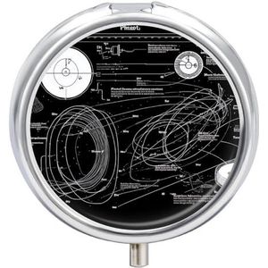 Physics Print Pillendoos Mini Pillendoosje Pocket Pil Case voor Mannen Reizen Pillendoos Leuke Pil Organizer 3 Compartiment Geneeskunde Pil Organizer Pil Container Pillenhouder