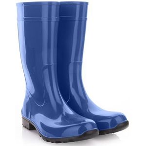 LEMIGO Dames Rubberlaarzen Waterdichte Hoge Regenlaarzen Tuin Schoenen 967 ILSE (Blauw, EU-systeem voor schoenmaten, Volwassene, Numeriek, Normaal, 39)