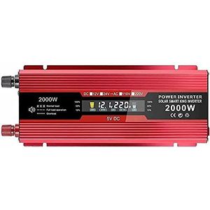 Omvormer 600W 1200W 2000W Spanningsomvormer Dc 12 24 V Naar Ac 220V 230V 240V Auto omvormer met regelbare schakelaar USB aansluiting LCD display (Kleur : 600w, Maat : 24Vto220V) (2000w 24Vto