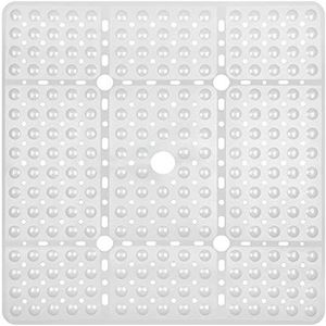Kingrading XL Douchematten voor douches Antislip - 70 x 70 cm Badkuipmat en Douchemat. Krachtige Zuigkop Douchemat met afvoergaten. Witte Badmat, Antislip Douchematten voor de badkamer