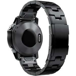 Licht Titanium Legering Horlogeband 22mm 26mm fit for Garmin Fenix7X/6X pro/5X/3HR/Forerunner/MK2 Tactix Delta 935 945 Horlogeband Mannen (Color : Black, Size : 22mm)