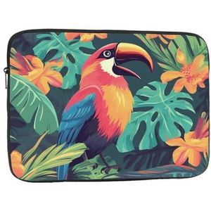Laptophoes 10-17 inch laptophoes tropische vogel aloha laptophoezen voor dames en heren, schokbestendige laptophoes