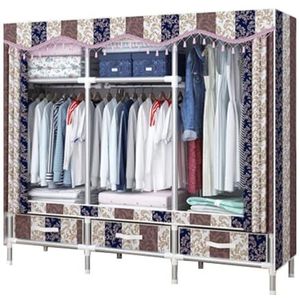 Draagbare Garderobekast Stalen Kast 145 cm/170 cm/200 cm Kleding Bespaart Ruimte Kast Kast Voor Kleding Garderobekast