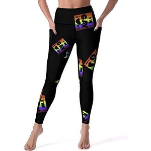 Gay Pride Love It Yogabroek voor dames, hoge taille, buikcontrole, workout, hardlopen, leggings, XL