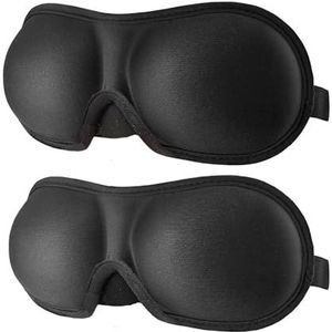 Cmis Kbei 2 stuks 3D slaapmasker ooglapje oogbedekking zacht draagbaar voor oog reizen ontspannen slaaphulp ooglapje schaduw blinddoek oogmasker (2 stuks zwart)