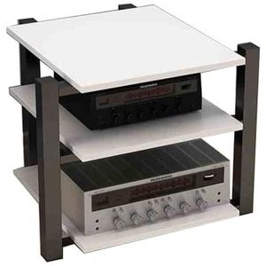 3-laags AV-mediastandaard CD-spelerstandaard Stereo-component-opbergkast, Stereo-component-opbergkast For Thuis/kantoor/theater(White)