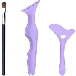 1 eyeliner, 1 wenkbrauwsjabloon, 1 kwast, oogschaduw-geleidingshulptuig, gevleugelde sjabloon, siliconen vleugelgereedschap, crème-applicator (paars)