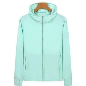 UPF50+ Zonweringsjas voor dames en heren, sportkleding, ijzige zijden leren jas voor wandelingen, reizen en sportvissen, zonneluifel (groen, XL)