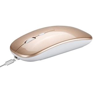 Dual Modes 5.0 Bluetooth en 2,4 GHz USB nano-ontvanger Wireless Mouse for PC Laptop 1600 DPI Gaming Mouse Silent Muizen (Color : Gold)