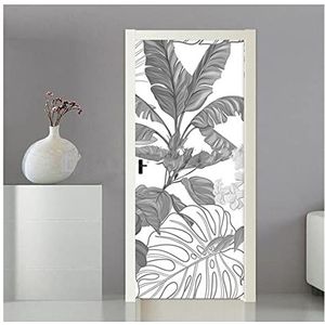 Deurstickers zelfklevende muurschildering Blad 3D Deurstickers Muurschildering Pvc Zelfklevend Behang Voor Woonkamer Slaapkamer Deur Decor Stickers (Grootte : 95x215cm)