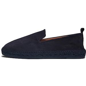 Fred Martin Collection, Heren Espadrilles van Suède met Jute Zool en Lederer Interireur, maat 45, Bleu Blauw