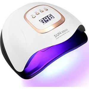 Zawaer UV-led-nagellamp, nageldroger 380 W met digitaal display, automatische sensor, 4 timerinstellingen, kralen, 81 stuks, professioneel gereedschap voor nagelkunst voor salon en thuis