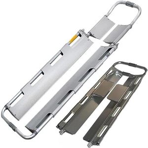 Opvouwbare aluminium schepbrancard, draagbare brancard met instelbare lengte, medische brancard voor patiëntenvervoer met Breakaway-scharniermechanisme
