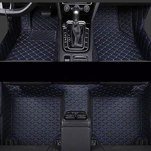 Anti-Slip Mat Car Auto Vloermatten Voor Peugeot 2008 2020 Aangepaste Auto Voet Pads Auto Tapijt Cover Interieur antislip vloermat (Color : Black-Blue)