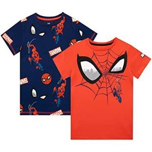 Marvel Jongens Spider-Man 2 Pack T-Shirts Top met korte mouwen voor Kinderen Veelkleurig 104