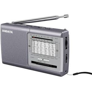XHDATA D219 Radio Op Batterij AM FM SW Voor Huishouden Outdoor Camping Hiking DraagbareRadio Grijs