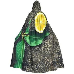 SSIMOO Gele citroen betoverende volwassen cape met capuchon voor Halloween en feestkostuums - modieuze damesgewaden, capes
