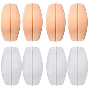 LEEQ 8 Stuks BH Strap Kussens Siliconen BH Strap Pad Houder Antislip Relief Pijn Schouderpads, Wit en Vlees Roze