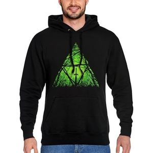 Elbenwald The Legend of Zelda Hoodie met Meesterschwert in het Bos Motief Print voor Heren Dames Unisex Katoen Zwart Groen - M