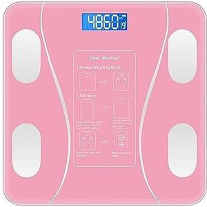 Intelligente Lichaamsvetweegschaal Bluetooth-weegschaal LED Digitale Slimme Weegschaal Balance Body Composition Analyzer For Thuis Gemakkelijk Te Gebruiken(Pink Battery Type)