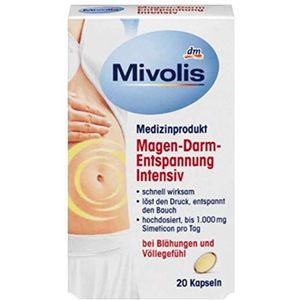 Maag-darm-ontspanningscapsules Intensief - Bij winderigheid en een vol gevoel - snel effectief - 20 capsules