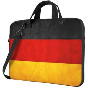 Laptoptas met gevoerde schouderriem en handvat, Duitse vlag laptoptas voor dames en heren, Zoals getoond, 13 inch