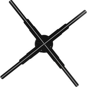 50cm 4-bladige 3D-holografische ventilator, WiFi-bediening, zwart, lichtgewicht, 3D-hologramprojector, reclamedisplay, 1800x586P Hoge helderheid