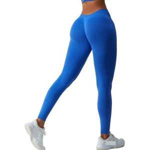 YXINAER Yoga Broek voor Vrouwen Vrouwen Naadloze Butt Fitness Sport Leggings Yoga Leggings, Blauw, S